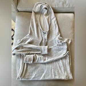 Like New Athleta Hayes Sweatshirt Hoodie Midi Dress/Tunic Lt Heathered Gray M